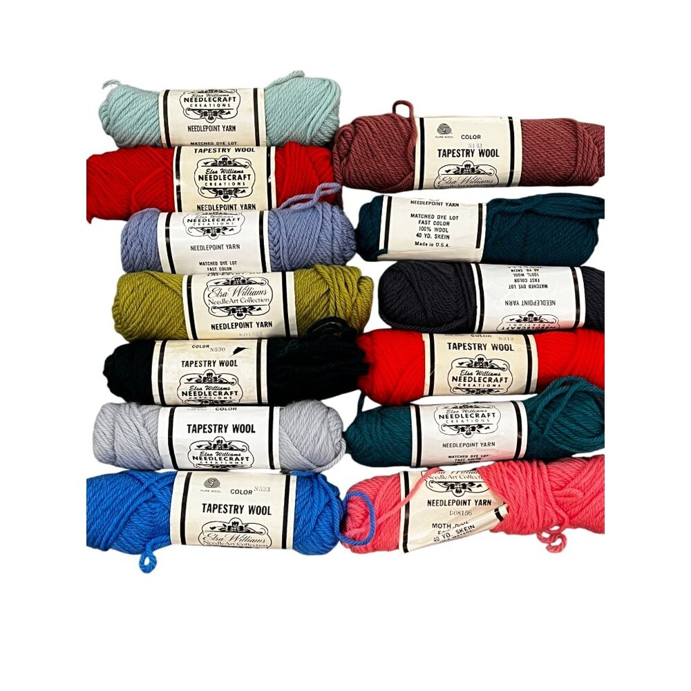 Elsa Williams Needlecraft Creations Tapestry Wool Yarn 13 Skeins Collection